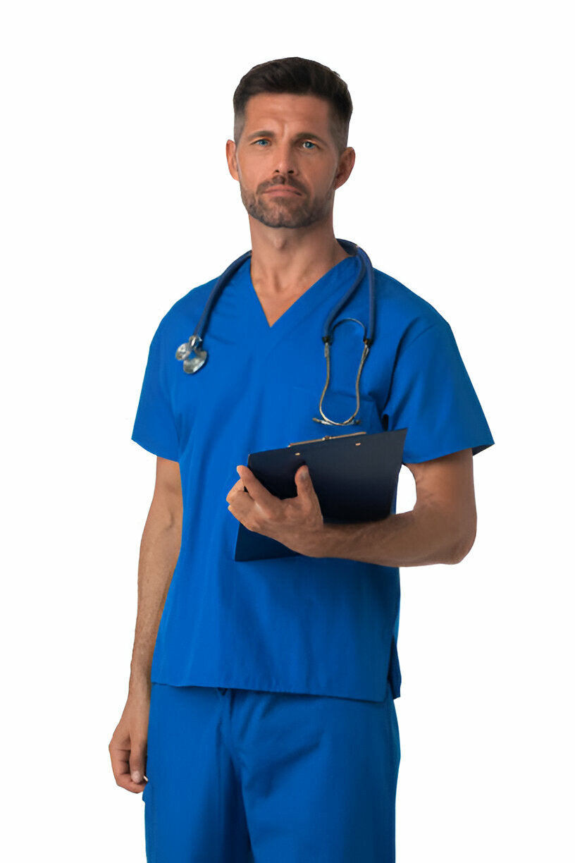 Revolutionize Workwear with Men’s BioSmart™ 4 oz Scrub Top - Royal Blue - Style 7400by