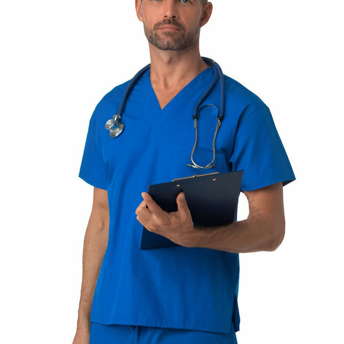 Revolutionize Workwear with Men’s BioSmart™ 4 oz Scrub Top - Royal Blue - Style 7400by - Mann Supply