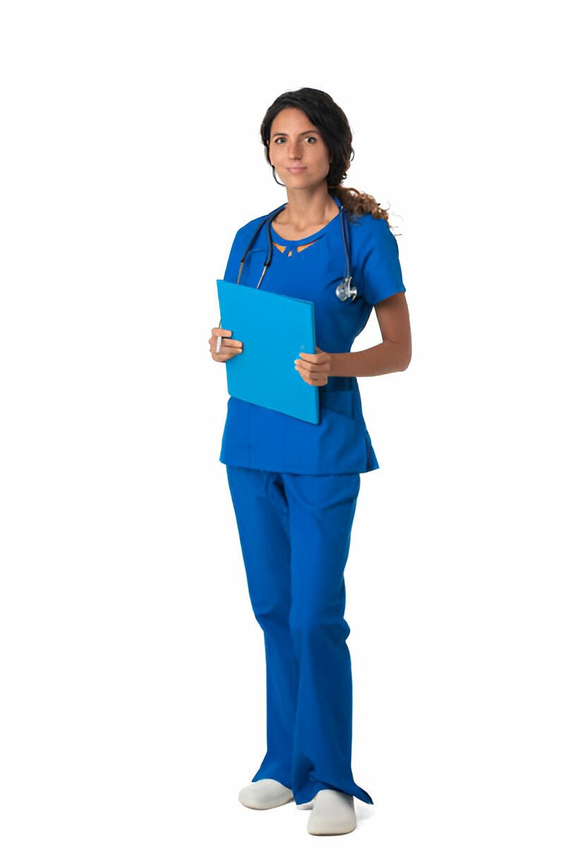 Revolutionize Your Workwear with Women’s BioSmart™ 4 oz Scrub Top - Royal Blue - Style 7500 - Mann Supply