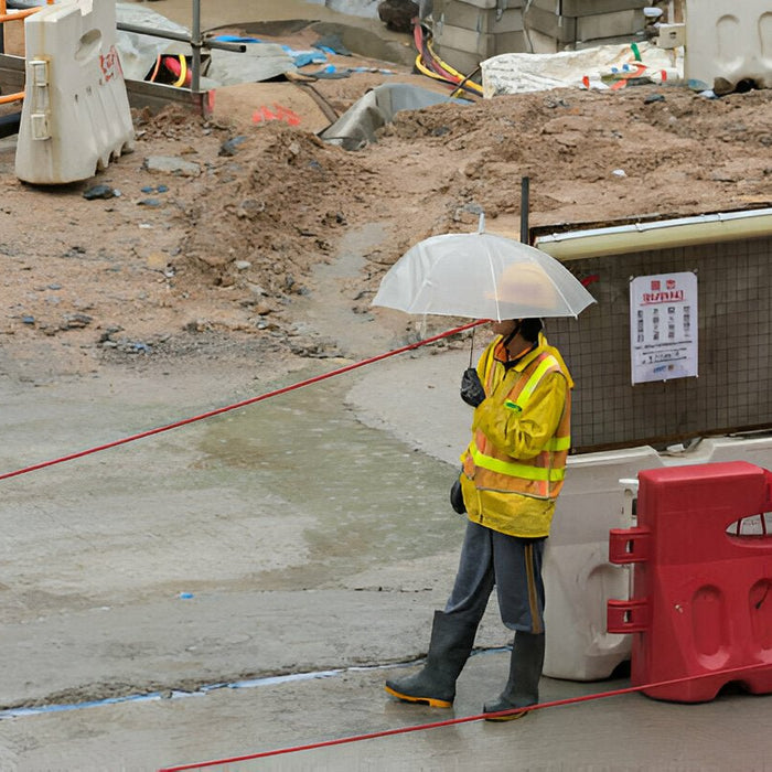 Stay Dry and Visible Anywhere with the Hi-Vis Contrast Tape Rain Jacket - US361 - Mann Supply