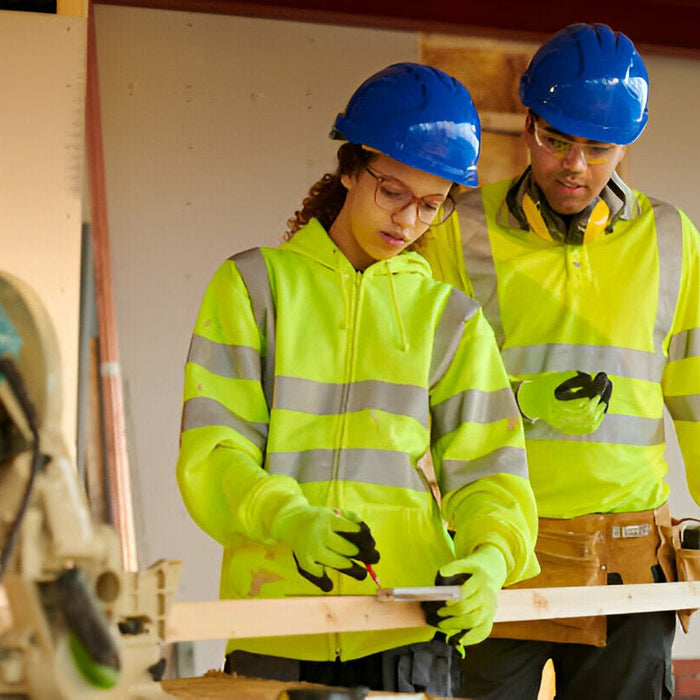 Stay Safe and Visible with the Hi-Vis Contrast Tape Bomber Jacket - US368's Reflective Design - Mann Supply