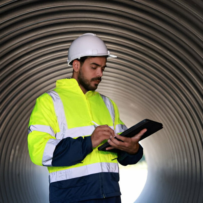 Stay Safe and Visible with the UltraSoft® 7 oz Deluxe Segmented Striped Work Shirt - Style 652 - Mann Supply