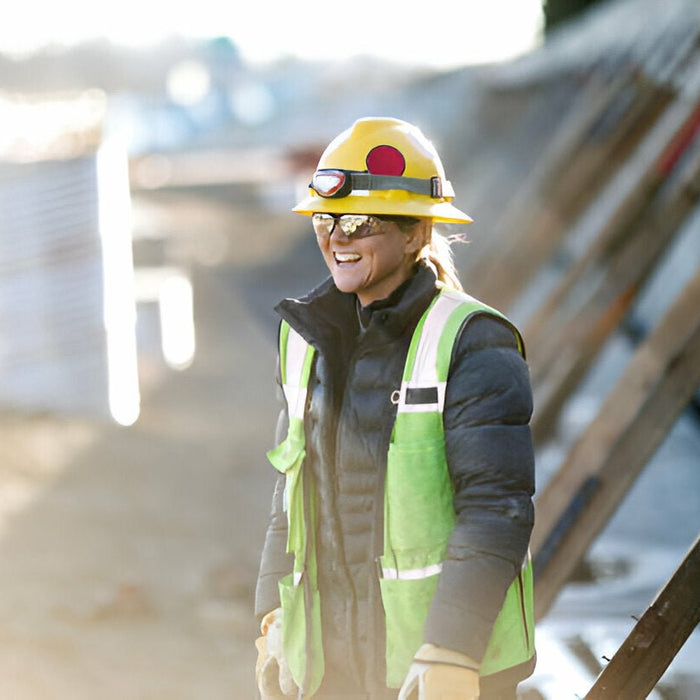 Stay Warm in Style: Women's Segmented Striped Fleece Full Zip Jacket - Style 474 - Mann Supply