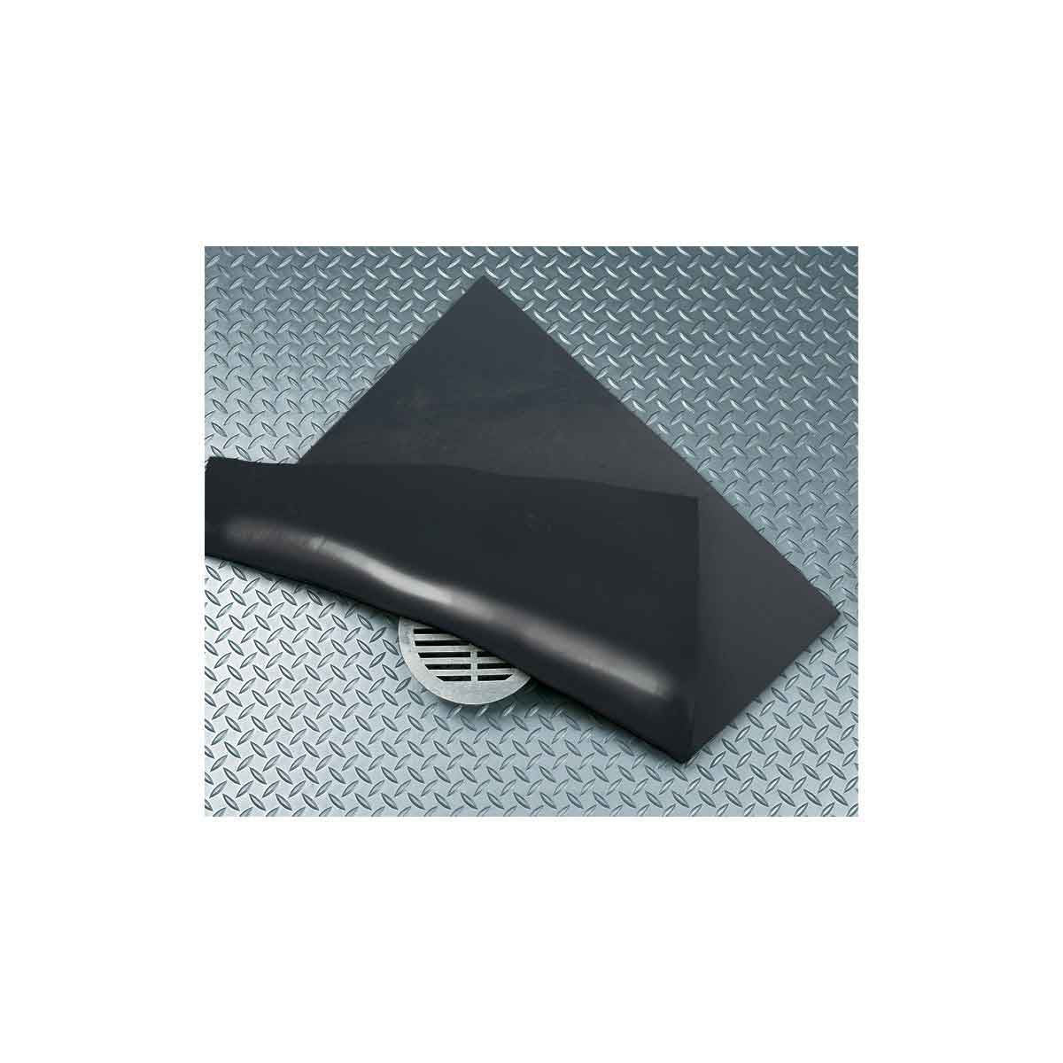 Reusable drain cover with a heavy-duty rubber construction & a pressure-activated seal mechanism,  on a white background