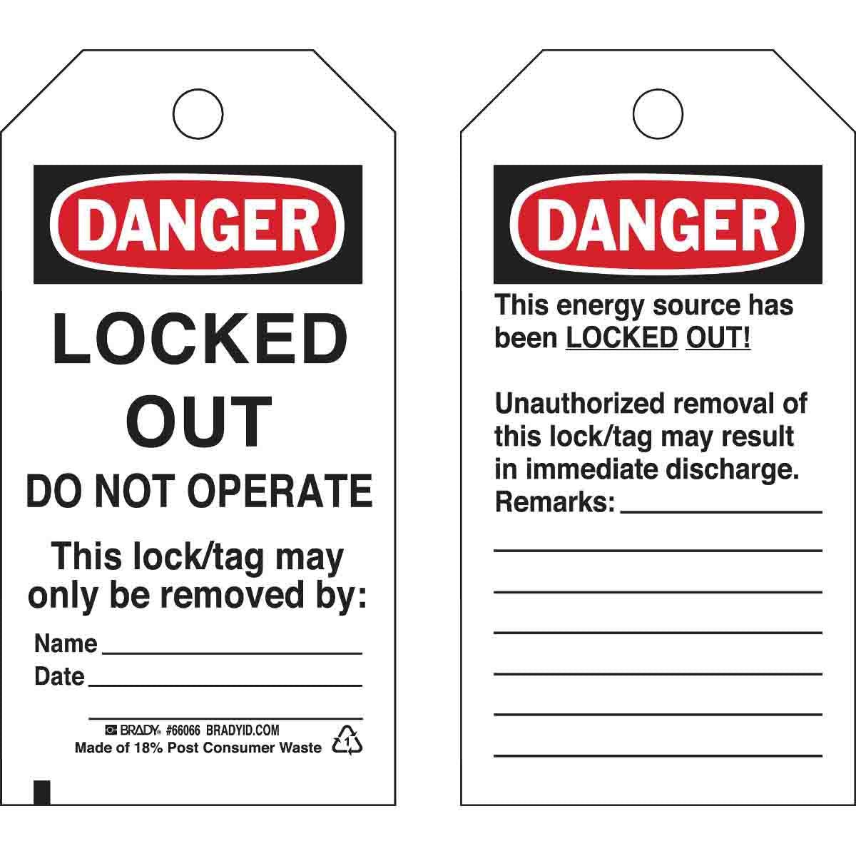 Lockout Tagout Tags — Mann Supply