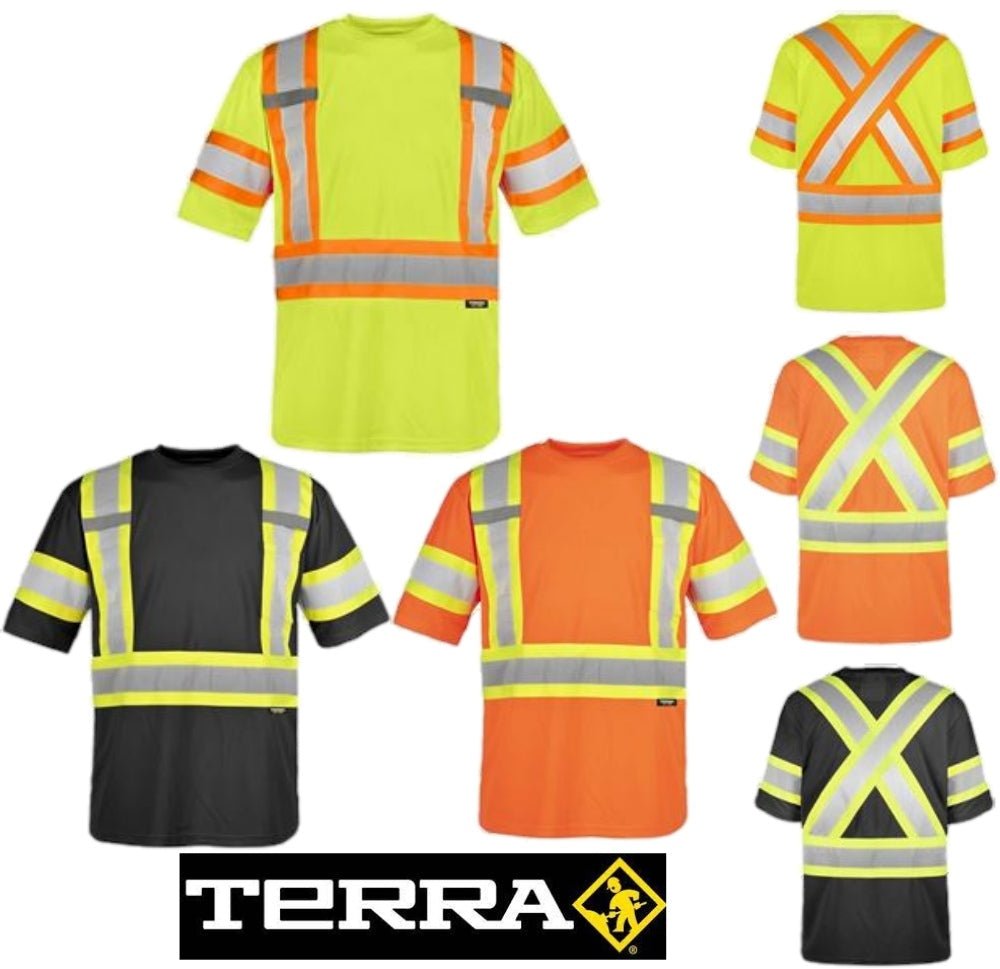 A collection of Terra reflective shirts