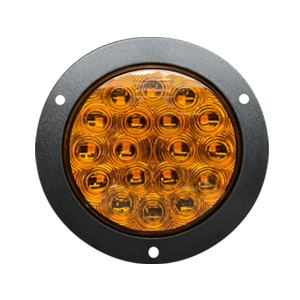 Opti-Luxx 400 Series 4" Round Amber Turn (Flange Mount, 2-Wire Pigtail Connection)