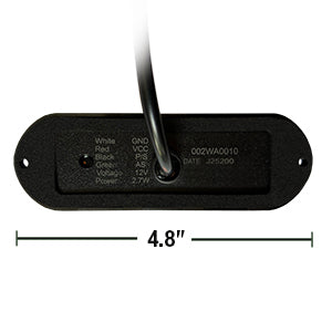 Opti-Luxx WA1000 Series 4.8" Oval Green LED Warning Light (2-Screw Mount, 4-Wire Cable)