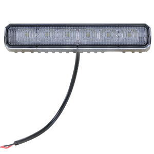 Opti-Luxx WK950 Series 7" Rectangular Clear Lens, White LED Work Light – CISPR CERTIFIED (45º Surface Mount, 2-Wire Connection)