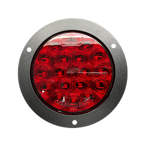 Opti-Luxx 400 Series 4" Round Red Stop/Tail/Turn (Flange Mount, 3-Wire Pigtail Connection)