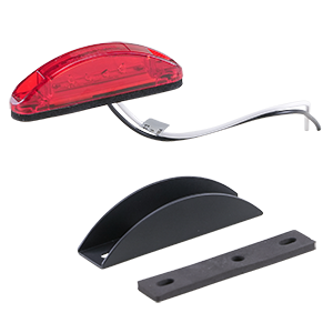 Opti-Luxx 120 Series 4" Red & Oval Amber Marker with Guard (Screw Mount, 2-Wire Connection)