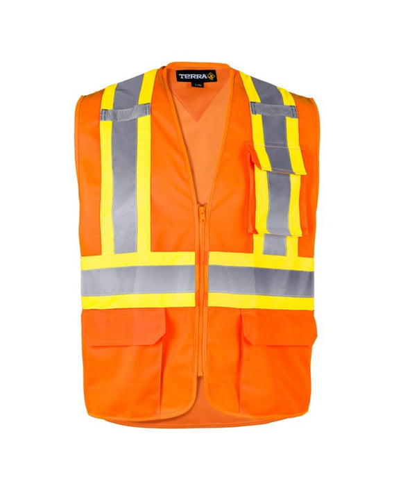 Terra Hi-Vis Safety Vest with Zipper