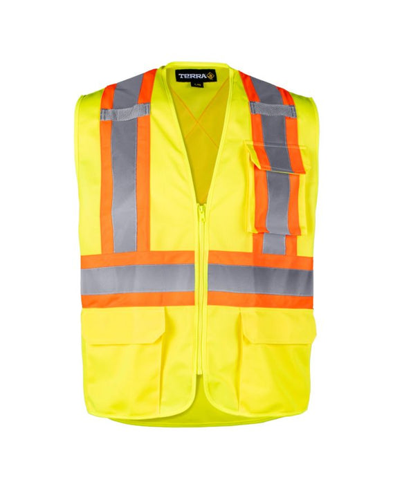 Terra Hi-Vis Safety Vest with Zipper