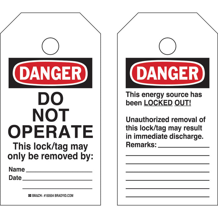 RipTag Danger Do Not Operate Safety Tag Roll