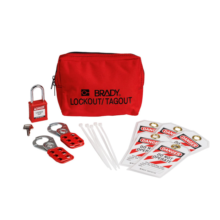 Brady Lockout Tagout Kit with Nylon Safety Padlock in Pouch - 50% Savings Versus Purchased Separately.