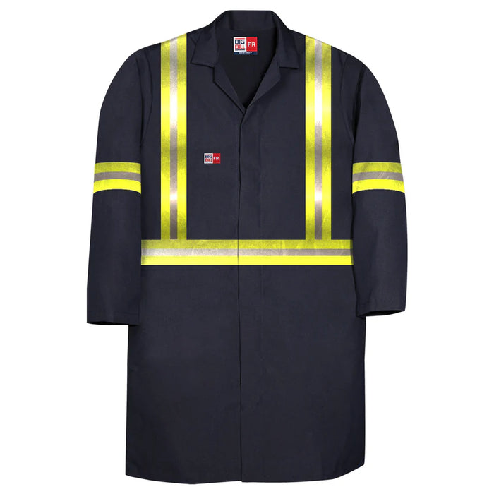 Big Bill Pocketless FR Lab Coat with Reflective Tape - Navy