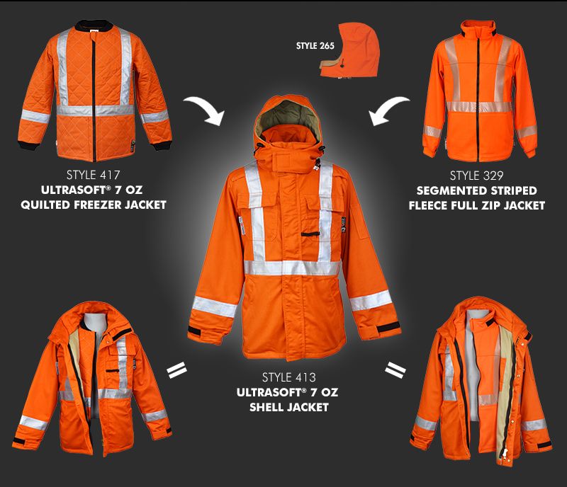 3 in 1 Parka, Orange - Style 513