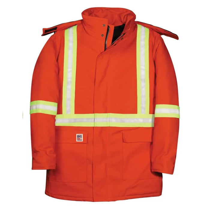 Big Bill Insulated Duck Canvas Parka with Reflective Tape - Orange