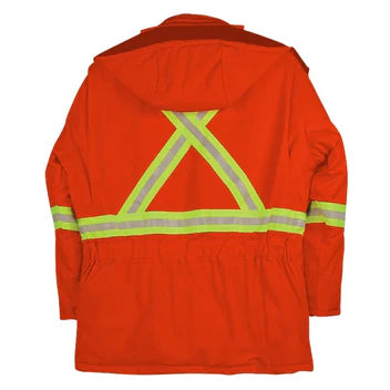 Big Bill Insulated Duck Canvas Parka with Reflective Tape - Orange