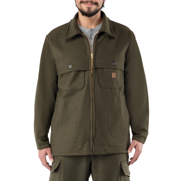 Big Bill Merino Wool Zip Front Jacket - Green
