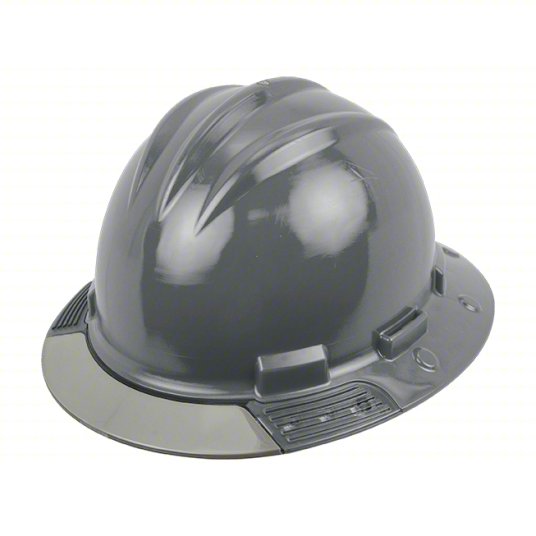 Bullard AboveView Elevate - Full Brim Hat with a 4pt FlexGen Suspension, Front Brim Visor to See Above & 3-pt Non-elastic Chinstrap (Grey Visor).