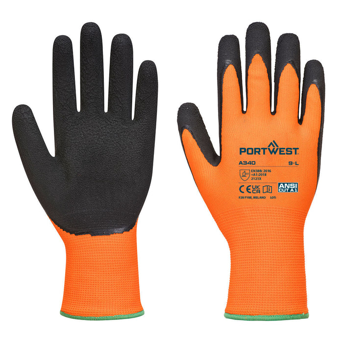 A340 - Hi-Vis Grip Glove - Latex Foam Yellow (THIS PRODUCT IS SOLD IN MULTIPLES OF 12) (THIS PRODUCT IS SOLD IN MULTIPLES OF 12)