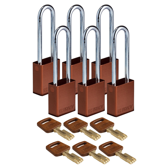 SafeKey Aluminum Lockout Padlocks - Keyed Different