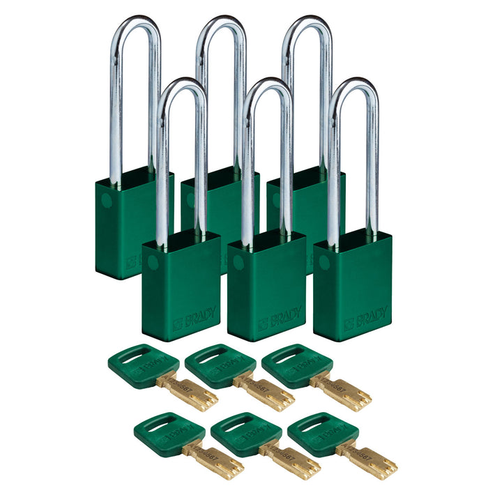 SafeKey Aluminum Lockout Padlocks - Keyed Different