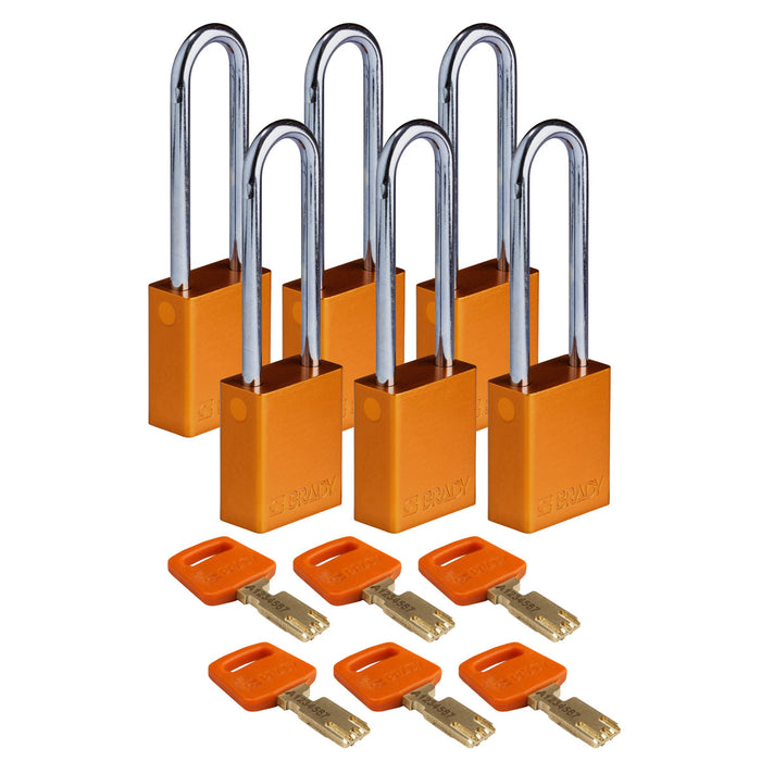 SafeKey Aluminum Lockout Padlocks - Keyed Different