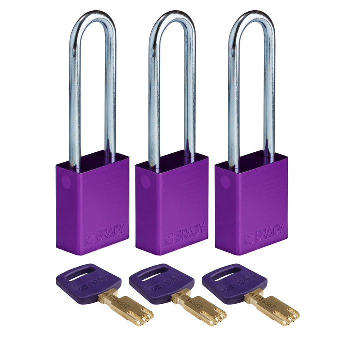 SafeKey Aluminum Lockout Padlocks - Keyed Alike-Aluminum Padlocks-Brady-[Safety Supply]-Mann Supply