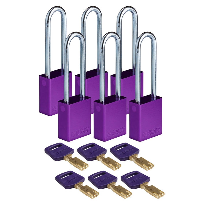 SafeKey Aluminum Lockout Padlocks - Keyed Different