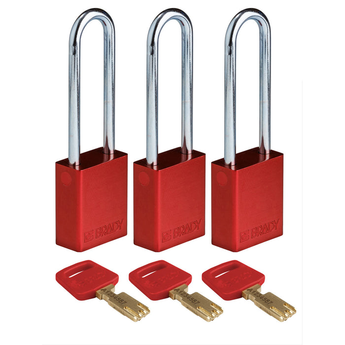 SafeKey Aluminum Lockout Padlocks - Keyed Alike