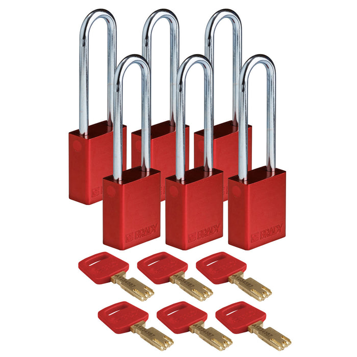 SafeKey Aluminum Lockout Padlocks - Keyed Alike