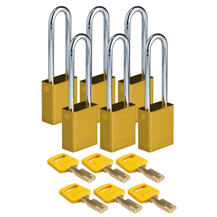 SafeKey Aluminum Lockout Padlocks - Keyed Different