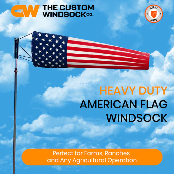 American Flag Heavy-Duty Windsock Outdoor Use