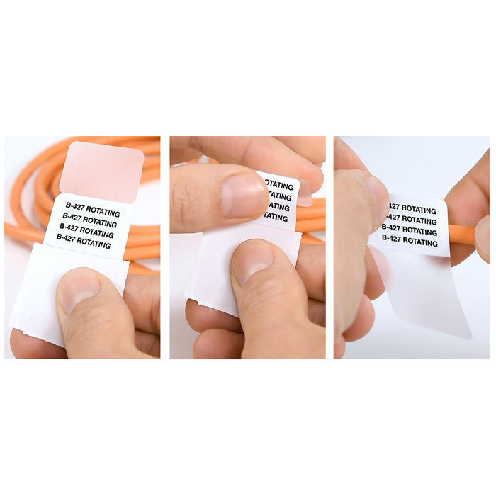 Self-Laminating Vinyl Wrap Around Labels with Ribbon, Rotating, for M4 M5 Printers