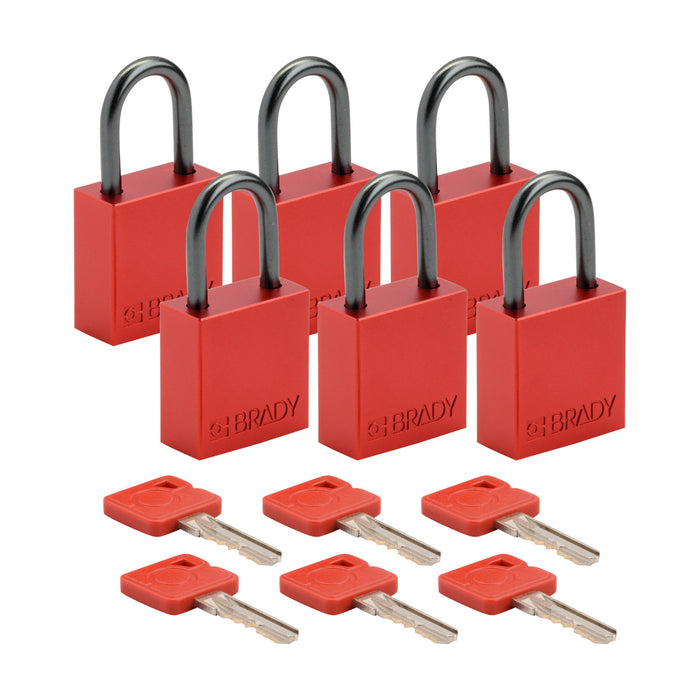 Velocity Aluminum Compact Safety Lockout Padlocks -Keyed Alike & Different