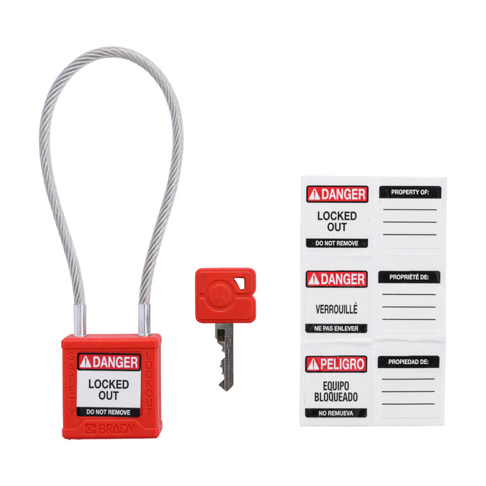 Velocity Nylon Compact Cable Safety Lockout Padlocks - Keyed Alike & Keyed Different