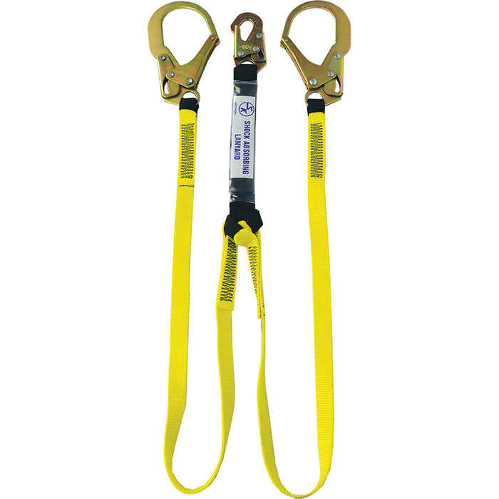 Dingo Core - 6 FT Dual-Leg External Shock Absorbing Lanyard with Rebar Hooks-Lanyards-Safe Keeper-Mann Supply