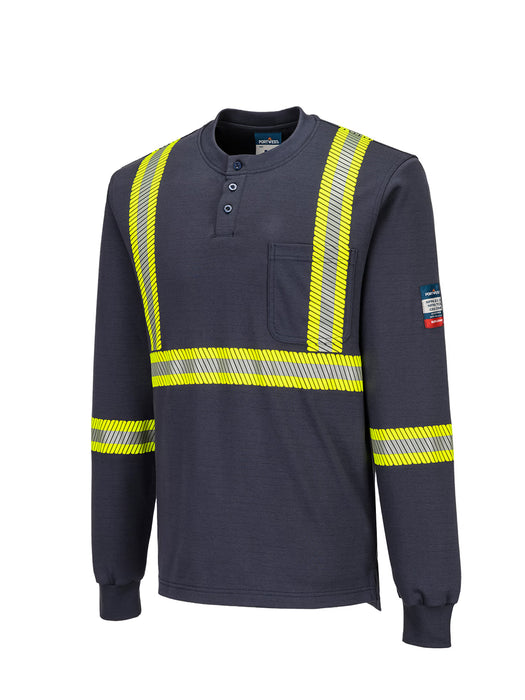 Bizflame Knit 2″ FR Segmented Henley - Style 773