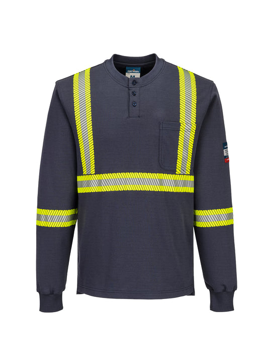 Bizflame Knit 2″ FR Segmented Henley - Style 773