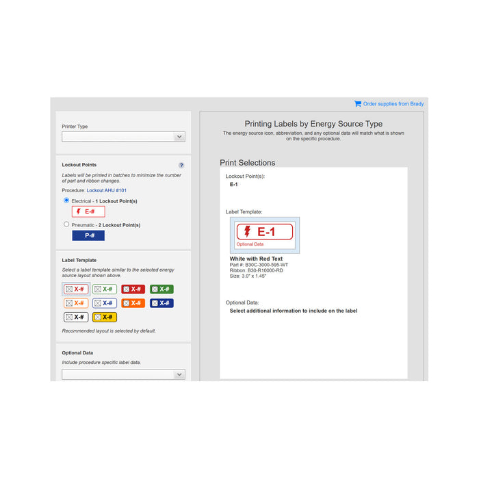LINK360 Safety Software with BradyPrinter S3100 Printer and Lockout Tagout Materials Kit