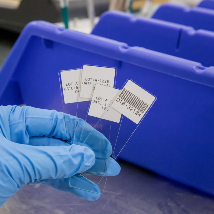 Solvent and Chemical Resistant Polyester Laboratory Labels with Ribbon for M4 M5 Printers