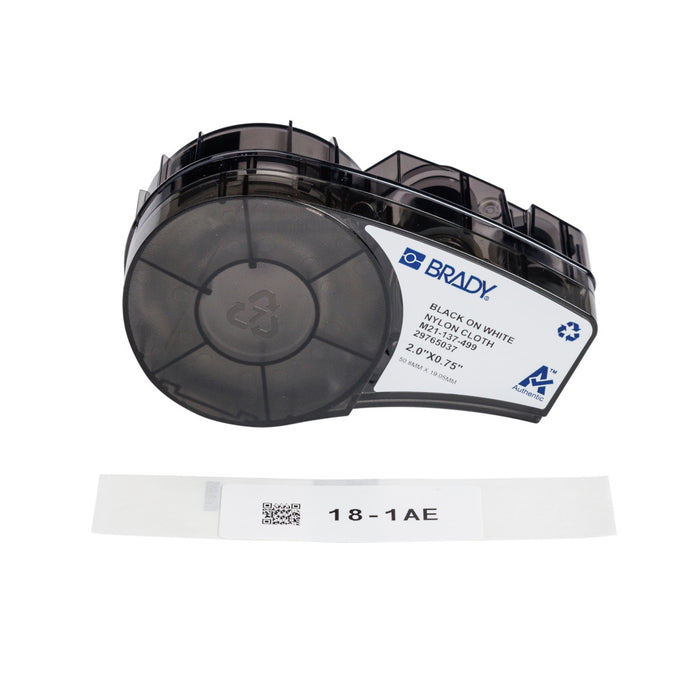Brady Aggressive Adhesive Multi-Purpose Nylon Labels with Ribbon, Pre-Sized, for M210 M211 Printers