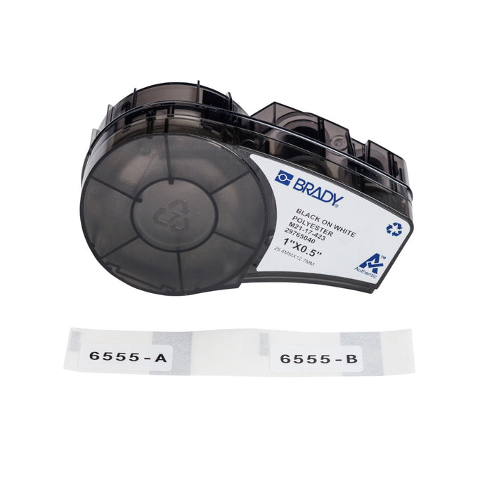 Brady Harsh Environment Multi-Purpose Polyester Labels with Ribbon, Pre-Sized, for M210 M211 Printers