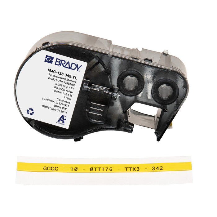 Brady PermaSleeve Heat Shrink Labels & Ribbon for M5 Printers - Ideal for Electrical, Industrial & Asset Identification