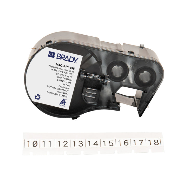 Repositionable Multi-Purpose Vinyl Cloth Terminal Block Labels with Ribbon for M4 M5 Printers