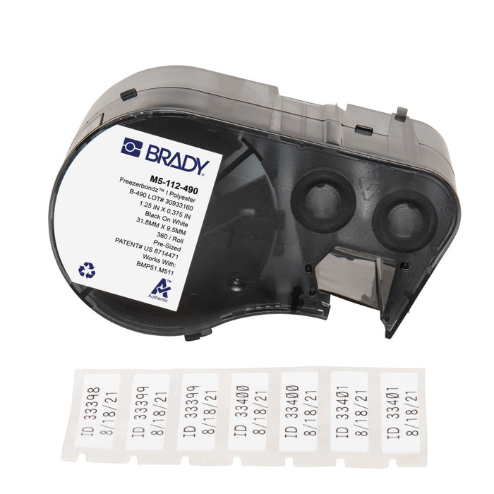 Brady FreezerBondz Cryogenic Matte Polyester Laboratory Labels with Ribbon for M5 Printers