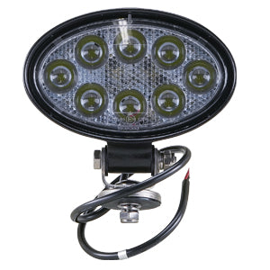 Opti-Luxx WK900 Series 5.6" Oval Clear/White Work/Scene Light (M8 Bracket Mount, 2-Wire Cable Connection)