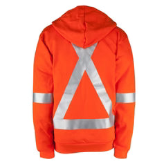 Big Bill FR Wind Resistant Hooded Sweatshirt with Half-Zip and Reflective Material - Orange